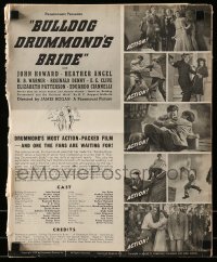 5m587 BULLDOG DRUMMOND'S BRIDE pressbook '39 detective John Howard, Heather Angel, H.B. Warner