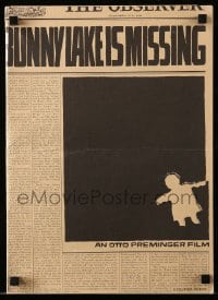 5m590 BUNNY LAKE IS MISSING pressbook '65 directed by Otto Preminger, really cool Saul Bass art!