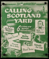 5m595 CALLING SCOTLAND YARD pressbook '54 cool six-bill of English detective mystery movies!