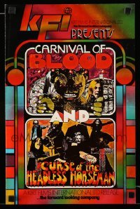 5m622 CURSE OF THE HEADLESS HORSEMAN/CARNIVAL OF BLOOD pressbook '72 cool horror double bill!