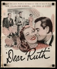 5m628 DEAR RUTH pressbook '47 romantic close up art of William Holden & Joan Caulfield!