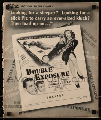 5m643 DOUBLE EXPOSURE pressbook '44 art of Chester Morris & Nancy Kelly, film noir!