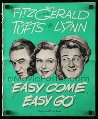 5m651 EASY COME, EASY GO pressbook '46 horse racing bettor Barry Fitzgerald, Diana Lynn, Tufts!