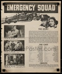 5m653 EMERGENCY SQUAD pressbook '40 William Henry, Louise Campbell, heroic firemen!