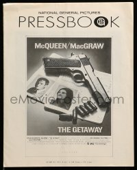 5m675 GETAWAY pressbook '72 Steve McQueen, Ali McGraw, Sam Peckinpah, cool artwork!
