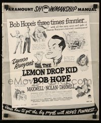 5m739 LEMON DROP KID pressbook '51 wacky artwork of Bob Hope in drag, Marilyn Maxwell!