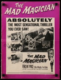 5m756 MAD MAGICIAN pressbook '54 Vincent Price is a crazy magician who performs dangerous tricks!