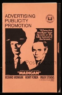 5m757 MADIGAN pressbook '68 Richard Widmark, Henry Fonda, directed by Don Siegel!