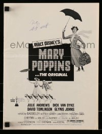 5m774 MARY POPPINS pressbook R80 Julie Andrews & Dick Van Dyke in Walt Disney's musical classic!