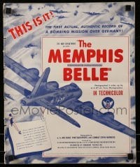 5m780 MEMPHIS BELLE pressbook '44 William Wyler documentary, cool art of the famous WWII bomber!