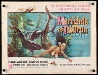 5m781 MERMAIDS OF TIBURON pressbook '62 fantastic underwater art of sexy mermaid & shark!