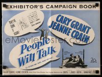 5m825 PEOPLE WILL TALK pressbook '51 Cary Grant, Jeanne Crain, romantic comedy!