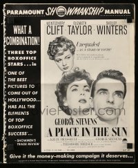 5m832 PLACE IN THE SUN pressbook '51 Montgomery Clift, sexy Elizabeth Taylor, Shelley Winters