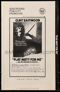 5m833 PLAY MISTY FOR ME pressbook '71 Clint Eastwood, Jessica Walter, an invitation to terror!