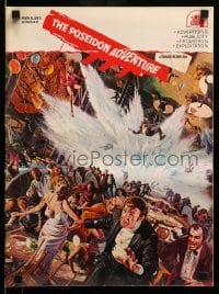 5m837 POSEIDON ADVENTURE pressbook '72 Gene Hackman & Stella Stevens escaping doomed ship!