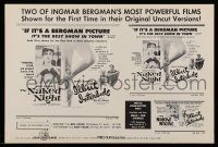 5m874 SAWDUST & TINSEL/ILLICIT INTERLUDE pressbook '60s 2 of Ingmar Bergman's most powerful films!