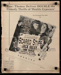 5m875 SCARED STIFF pressbook '45 Jack Haley, Ann Savage, Barton MacLane, crime comedy!