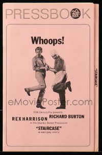 5m910 STAIRCASE pressbook '69 Stanley Donen, Rex Harrison & Richard Burton in a sad gay story!