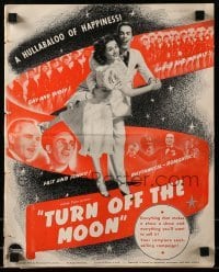 5m959 TURN OFF THE MOON pressbook '37 art of Charlie Ruggles, Eleanor Whitney, Johnny Downs!