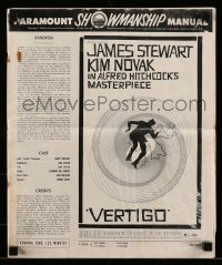 5m970 VERTIGO pressbook '58 Hitchcock's best, James Stewart & Kim Novak, Saul Bass' wonderful art!