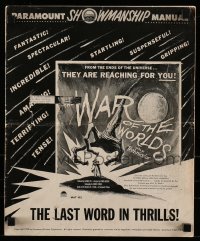 5m974 WAR OF THE WORLDS pressbook '53 H.G. Wells classic produced by George Pal!