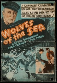 5m989 WOLVES OF THE SEA pressbook '38 a quest for wealth & romance, man's struggle against nature!