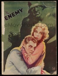 5m085 ENEMY souvenir program book '27 art of Lillian Gish & Ralph Forbes + other great images!