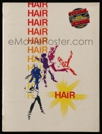 5m104 HAIR souvenir program book '79 Milos Forman, Treat Williams, includes bound in record!