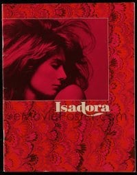 5m121 LOVES OF ISADORA souvenir program book '69 Vanessa Redgrave in the title role, James Fox