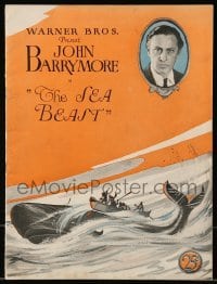 5m137 SEA BEAST souvenir program book '26 John Barrymore as Moby Dick's unauthorized Captain Ahab!