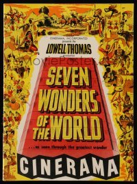 5m138 SEVEN WONDERS OF THE WORLD Cinerama souvenir program book '56 famous landmarks in Cinerama!