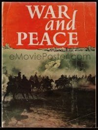 5m166 WAR & PEACE souvenir program book 1968 Sergei Bondarchuck Russian version, Leo Tolstoy