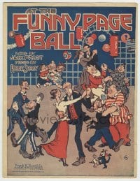 5m022 AT THE FUNNY PAGE BALL sheet music '18 art of Mutt & Jeff, Andy Gump, The Katzenjammer Kids!