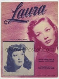 5m037 LAURA sheet music '44 sexy Gene Tierney, Otto Preminger, title song featured by Dinah Shore!