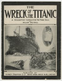 5m046 WRECK OF THE TITANIC sheet music 1912 from right after it sank, great sinking ship art!