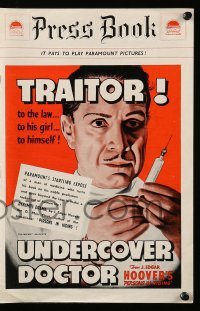 5m522 UNDERCOVER DOCTOR English pressbook '39 from J. Edgar Hoover's Persons in Hiding, cool art!