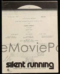 5m177 SILENT RUNNING set of 3 presskit supplements '72 Douglas Trumbull sci-fi, includes trade ad!