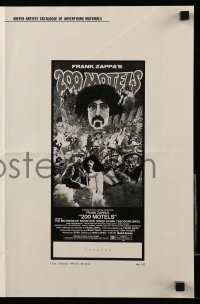 5m526 200 MOTELS pressbook '71 directed by Frank Zappa, rock 'n' roll, wild artwork!