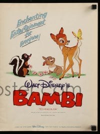 5m553 BAMBI pressbook R66 Walt Disney cartoon deer classic, great art with Thumper & Flower!