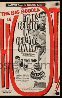 5m566 BIG BOODLE pressbook '57 Errol Flynn red-hot in Havana Cuba with sexy Rossana Rory!