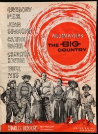 5m567 BIG COUNTRY pressbook '58 Gregory Peck, Charlton Heston, William Wyler classic!