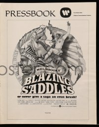 5m573 BLAZING SADDLES pressbook '74 classic Mel Brooks western, art of Cleavon Little!