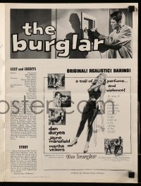 5m591 BURGLAR pressbook '57 sexy luscious blonde Jayne Mansfield makes you limp from excitement!