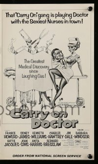 5m598 CARRY ON DOCTOR pressbook '72 the gang is playing doctor with the sexiest nurses in town!