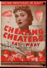 5m604 CHEATING CHEATERS pressbook '34 Fay Wray is a master detective who poses as a jewel thief!