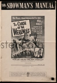 5m623 CURSE OF THE WEREWOLF pressbook '61 Hammer horror, Oliver Reed as the monster!
