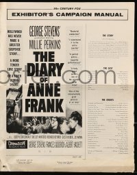5m635 DIARY OF ANNE FRANK pressbook '59 Millie Perkins as Jewish girl in hiding in World War II!