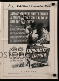 5m636 DIPLOMATIC COURIER pressbook '52 Patricia Neal & Tyrone Power could blow up half the Earth!