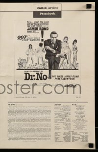 5m647 DR. NO pressbook '63 Sean Connery in James Bond's first movie, alternate 6-page version!