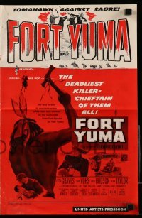 5m667 FORT YUMA pressbook '55 the deadliest Native American killer-chieftain of them all!